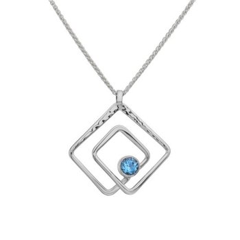 GEM MAZE SILVER BLUE TOPAZ NECKLACE 001-640-02481
