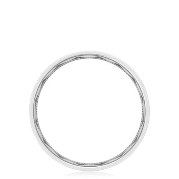 18K WHITE GOLD CLASSIC POLISHED BEVEL EDGE AND BRUSHED CENTER 6MM WEDDING BAND 002-405-10433