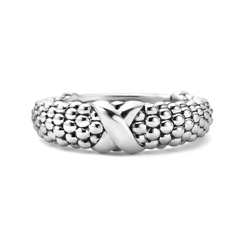 STERLING SILVER SIGNATURE CAVIAR 6MM SINGLE X RING 002-620-01502