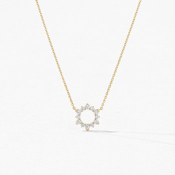 18K YELLOW GOLD AERIAL ECLIPSE DIAMOND PENDANT SMALL 001-165-10072