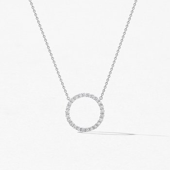 18K WHITE GOLD DIAMOND SIGNATURE CIRCLE PENDANT LARGE 001-165-10058