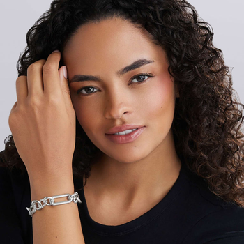 STERLING SILVER 15MM LARGE CAVIAR LINK TOGGLE BRACELET 002-610-03505