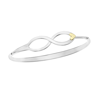 STERLING SILVER AND 14K YELLOW GOLD ENDLESS LOVE BRACELET 001-610-03531