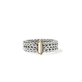 STERLING SILVER AND 14K YELLOW GOLD 6MM ICON LINK BAND 001-620-01547