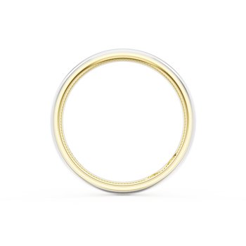 18K WHITE AND YELLOW GOLD POLISHED DOME CENTER 4MM WEDDING BAND 002-405-10440