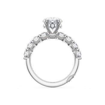 PLATINUM 6 STONE UNDERHALO DIAMOND SEMI MOUNTING FOR OVAL CENTER 001-140-03316