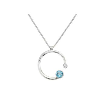 STARGAZER BLUE TOPAZ WHITE SAPPHIRE PENDANT 001-640-01865
