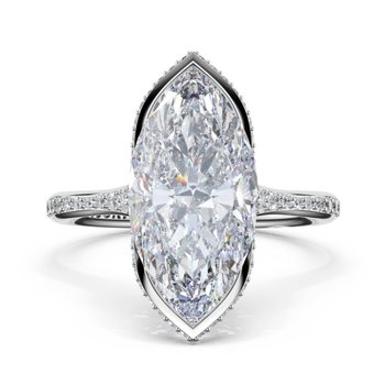 PLATINUM DIAMOND SEMI MOUNT WITH BEZEL SET MARQUISE CENTER 002-140-03597