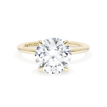 18K YELLOW GOLD DIAMOND UNDERHALO SOLITARE MOUNTING FOR ROUND CENTER 001-140-03319