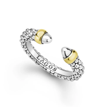 STERLING SILVER VERSA RING WITH 14K YELLOW GOLD ACCENTS 001-620-01598