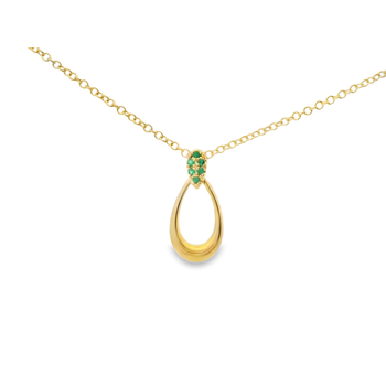 SHY CREATION KATE 14KY 0.04CT EMERALD NECKLACE 001-230-05292