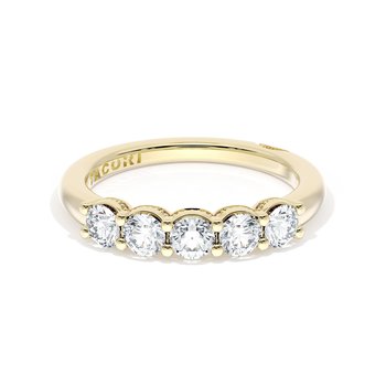 18K YG DIAMOND SHARED PRONG WEDDING BAND 3/4 AROUND 002-110-15548