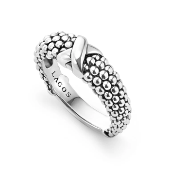 STERLING SILVER SIGNATURE CAVIAR 6MM SINGLE X RING 002-620-01502