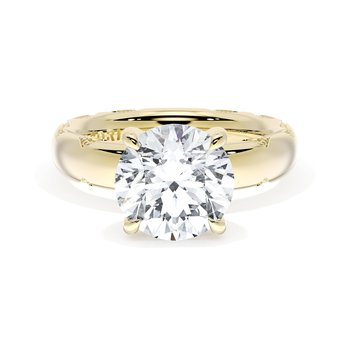 18K YELLOW GOLD DIAMOND 4-PRONG SOLITARE WITH UDNERHALO 001-140-03317