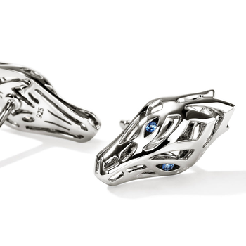 STERLING SILVER NAGA HEAD STUD EARRINGS 001-645-02193