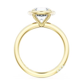 18K YELLOW GOLD SOLITAIRE MOUNTING WITH PAVE CRESCENT 001-420-00644