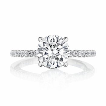 18K WHITE GOLD DANTELA FANCY MILIGRAIN CRESCENT DIAMOND SEMI MOUNT 001-140-03080