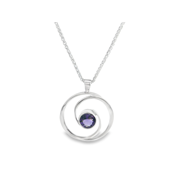 STERLING SILVER AMETHYST TIDEPOOL PENDANT 001-640-02224