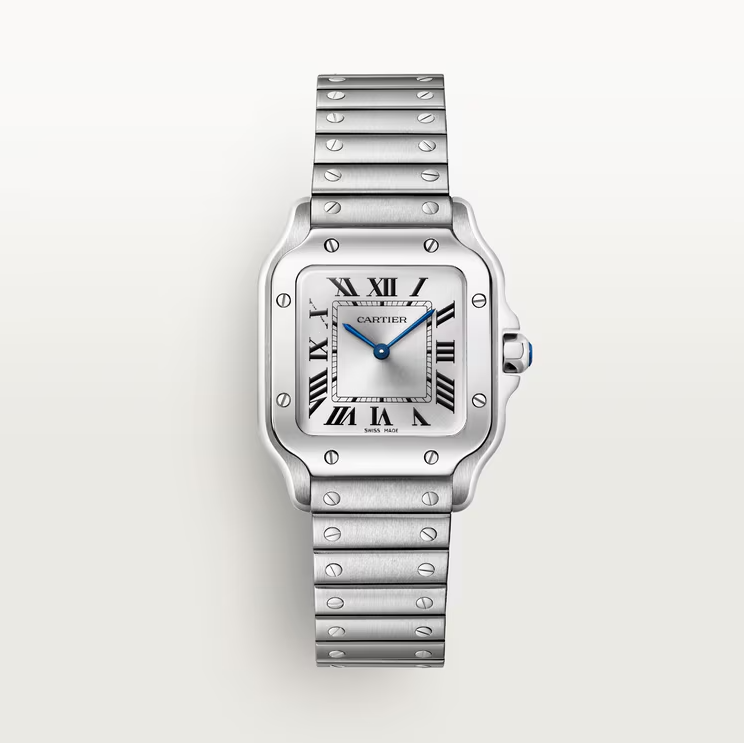 Cartier STAINLESS STEEL SMALL SANTOS QUARTZ ROMAN NUMERALS ON