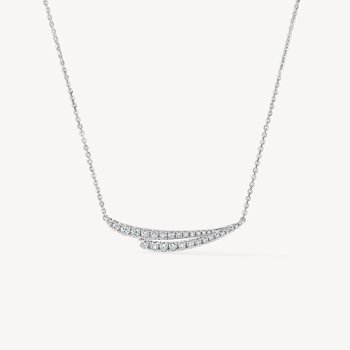 18K WHITE GOLD VELA FRENCH CUT PAVE DIAMOND PENDANT NECKLACE 002-165-10064