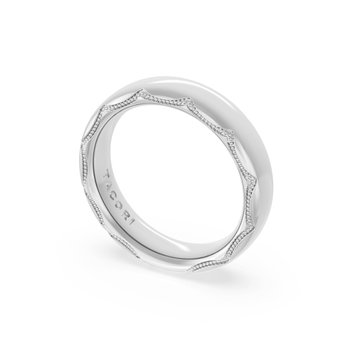 PLATINUM FOUNDERS COLLECTION 6MM HIGH POLSIHED MILLGRAIN WEDDING BAND 001-405-10450