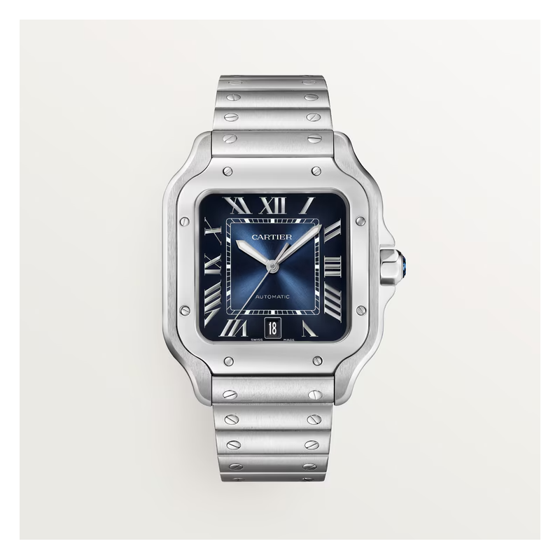 Cartier STAINLESS STEEL SANTOS LARGE MODEL BLUE DIAL ON BRACELET