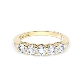 18K YG OVAL DIAMOND 5 STONE SHARED PRONGS WB 001-110-15365