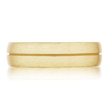 18K YELLOW GOLD CLASSIC STREAMLINE BRUSHED 6MM WEDDING BAND 002-405-10438