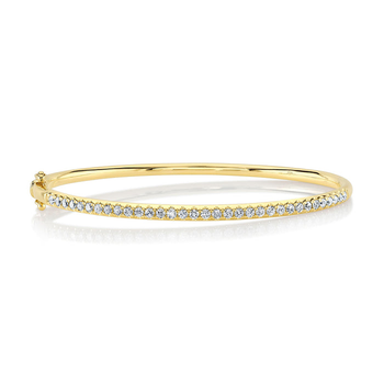 14K YELLOW GOLD SPLIT PRONG DIAMOND BANGLE BRACELET 001-170-03062