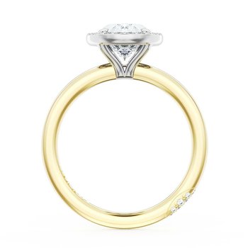 18K YELLOW GOLD AND PLATINUM OVAL BLOOM DIAMOND HALO SEMI MOUNT 001-140-03081