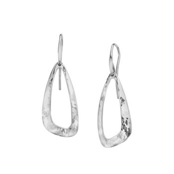 MISTY SILVER DROP EARRINGS HAMMERED 001-645-02284