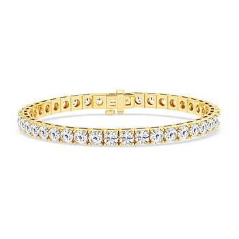 14.00 Carat tw Beautiful Yellow Gold Round Brilliant Cut Shiny Diamond Ladies Tennis Bracelet.Secure Double Clasp. 14-00-CARAT-TW-BEAUTIFUL-YELLOW-GOLD-ROUND-BRILLIANT-CUT-SHINY-DIAMOND-LADIES-TENNIS-BRACELET-SECURE-DOUBLE-CLASP