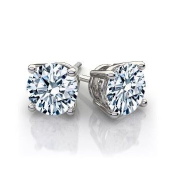 1.42 Carat T.W. Round Brilliant Cut White Gold Diamond Studs 1-42-CARAT-T-W-ROUND-BRILLIANT-CUT-WHITE-GOLD-DIAMOND-STUDS