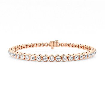 4.00 Carat tw Beautiful Rose Gold Round Brilliant Cut Shiny Diamond Ladies Tennis Bracelet.Secure Double Clasp. 4-00-CARAT-TW-BEAUTIFUL-ROSE-GOLD-ROUND-BRILLIANT-CUT-SHINY-YELLOW-DIAMOND-LADIES-TENNIS-BRACELET-SECURE-DOUBLE-CLASP