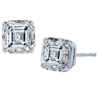 1.50 Carat T.W. Asscher Cut White Gold Diamond Studs 1-50-CARAT-T-W-ASSCHER-CUT-WHITE-GOLD-DIAMOND-STUDS