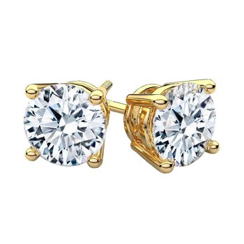 2.00 Carat T.W. Round Brilliant Cut Yellow Gold Diamond Studs 2-00-CARAT-T-W-ROUND-BRILLIANT-CUT-YELLOW-GOLD-DIAMOND-STUDS