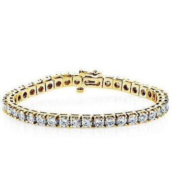 3.00 Carat T.W. Yellow Gold Diamond Tennis Bracelet 3-00-CARAT-T-W-YELLOW-GOLD-DIAMOND-TENNIS-BRACELET