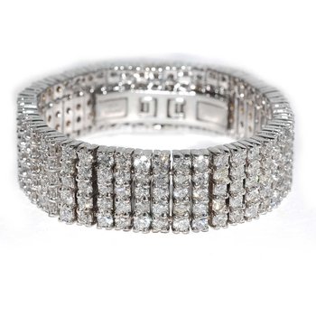 20.00 Carat T.W. White Gold Diamond Bracelet 20-00-CARAT-T-W-WHITE-GOLD-DIAMOND-BRACELET
