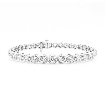 7.00 Carat tw Beautiful White Gold Round Brilliant Cut Shiny  Diamond Ladies Tennis Bracelet.Secure Double Clasp. 7-00-CARAT-TW-BEAUTIFUL-WHITE-GOLD-ROUND-BRILLIANT-CUT-SHINY-YELLOW-DIAMOND-LADIES-TENNIS-BRACELET-SECURE-DOUBLE-CLASP
