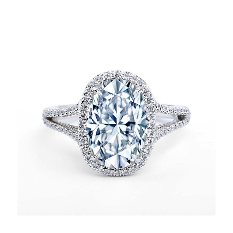 Oval halo diamond engagement ring from Beverly Hills Jewelers