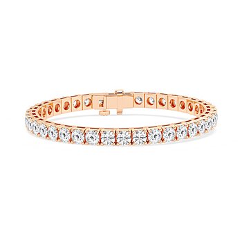 15.00 Carat tw Beautiful Rose Gold Round Brilliant Cut Shiny Diamond Ladies Tennis Bracelet.Secure Double Clasp. 15-00-CARAT-TW-BEAUTIFUL-ROSE-GOLD-ROUND-BRILLIANT-CUT-SHINY-DIAMOND-LADIES-TENNIS-BRACELET-SECURE-DOUBLE-CLASP