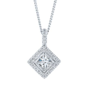 2.00 Carat Princess Cut White Gold Diamond Halo Pendant 2-00-CARAT-PRINCESS-CUT-WHITE-GOLD-DIAMOND-HALO-PENDANT
