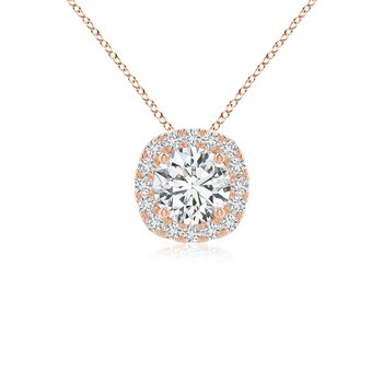 3.00 Carat Round Brilliant Cut Rose Gold Diamond Halo Pendant 3-00-CARAT-ROUND-BRILLIANT-CUT-ROSE-GOLD-DIAMOND-HALO-PENDANT-1