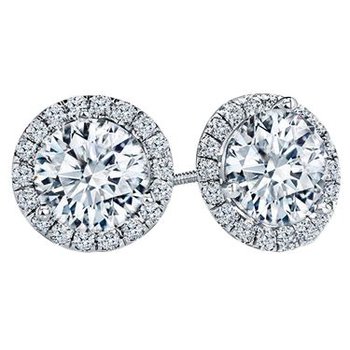2.00 Carat T.W. Round Brilliant Cut White Gold halo Diamond Studs 2-00-CARAT-T-W-ROUND-BRILLIANT-CUT-WHITE-GOLD-HALO-DIAMOND-STUDS
