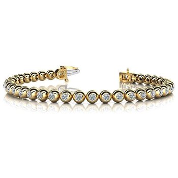 8.00 Carat T.W. Yellow Gold Diamond Tennis Bracelet 8-00-CARAT-T-W-YELLOW-GOLD-DIAMOND-TENNIS-BRACELET