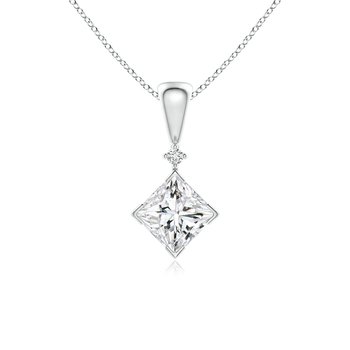 1.50 Carat Princess Cut White Gold Diamond Pendant 1-50-CARAT-PRINCESS-CUT-WHITE-GOLD-DIAMOND-PENDANT-1