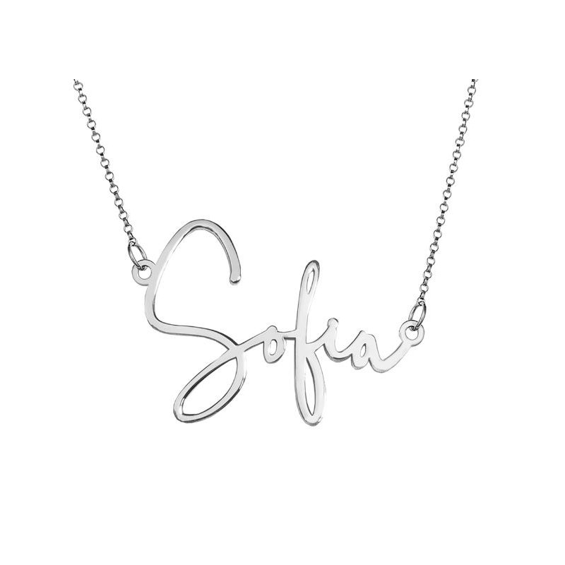 Mother's Day Specials Modern Script Name Necklace with Chain Script ...