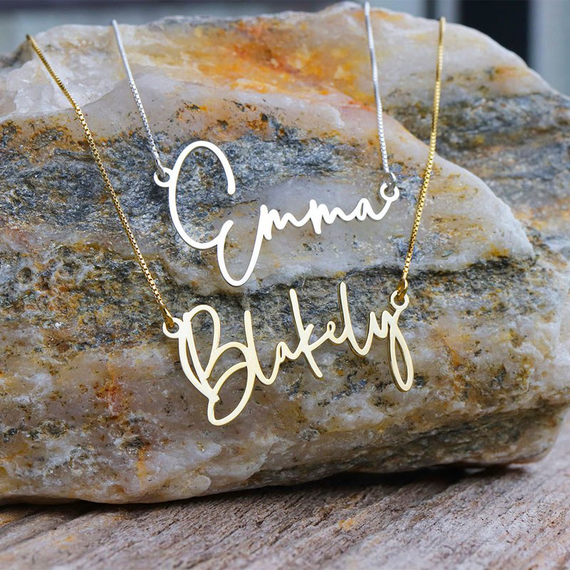 Mother's Day Specials Modern Script Name Necklace with Chain Script ...