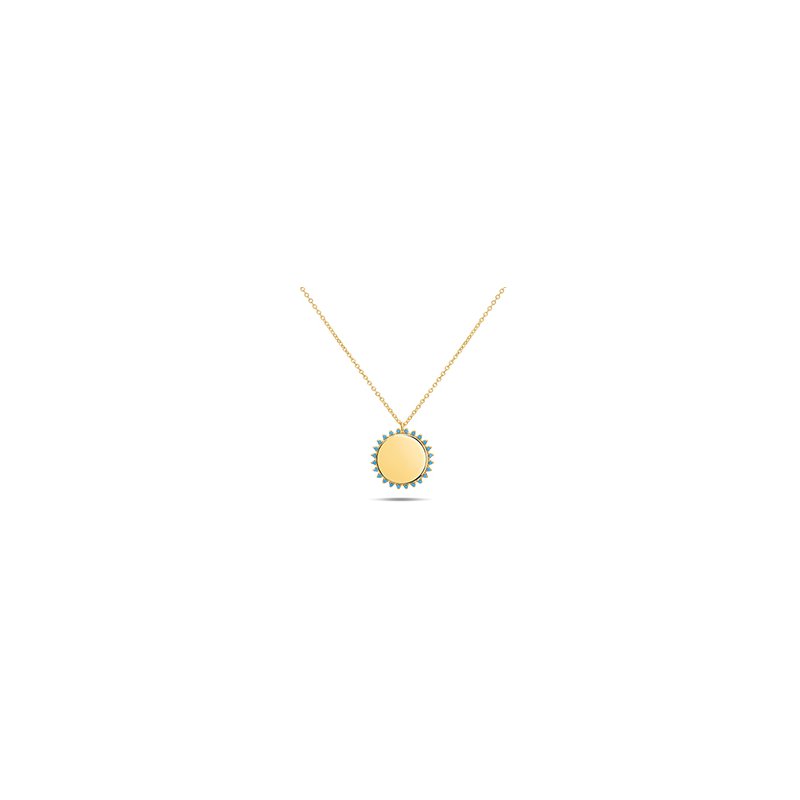 Bryan Beauties Sterling silver yellow plated disc necklace