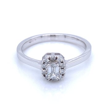 Emerald Cut Halo Diamond Ring 1/3ctw LR2077D4WW